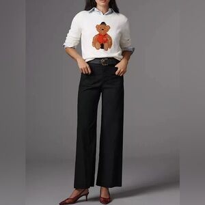 Anthropologie - The Colette Wide-Leg Pants by Maeve Black Linen Size 30